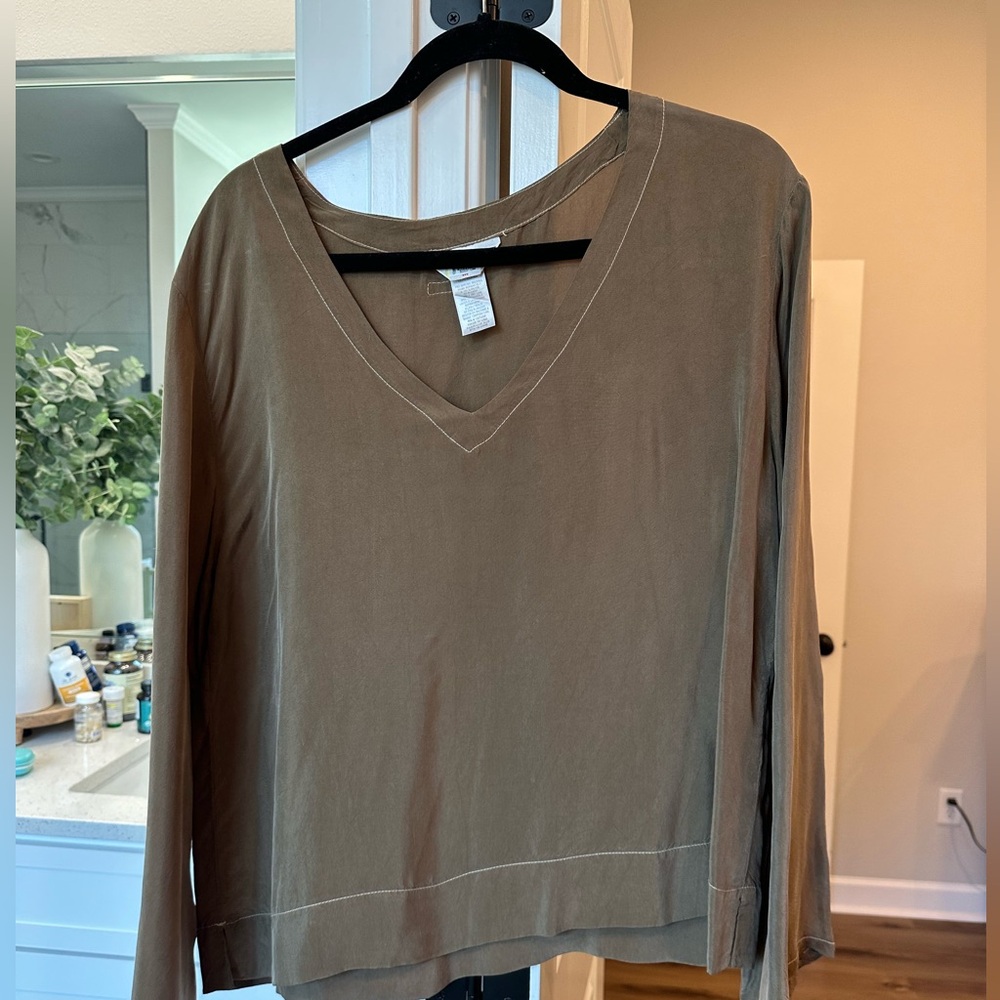 Olive Green Canvas Blouse